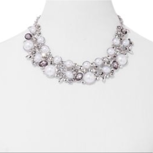 Last 1❗️ silver pearl cluster statement necklace - Picture 3 of 4